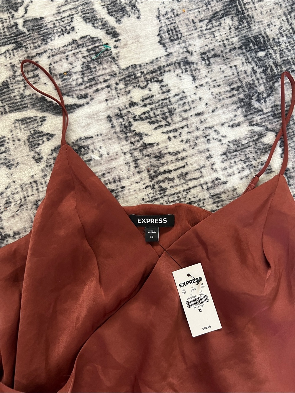 Express polyester Rust Asymmetrical Cami - Picture 4 of 8